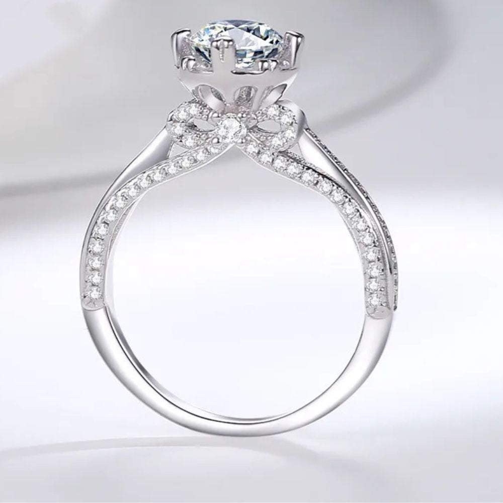 <tc>Knoopring van S925 Sterling Zilver met 1ct Moissaniet</tc>