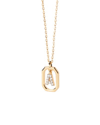 18K vergulde ketting met hanger met A-Z-letter in 925 zilver