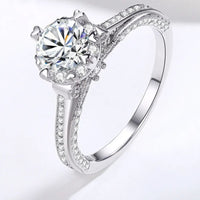 <tc>Knoopring van S925 Sterling Zilver met 1ct Moissaniet</tc>