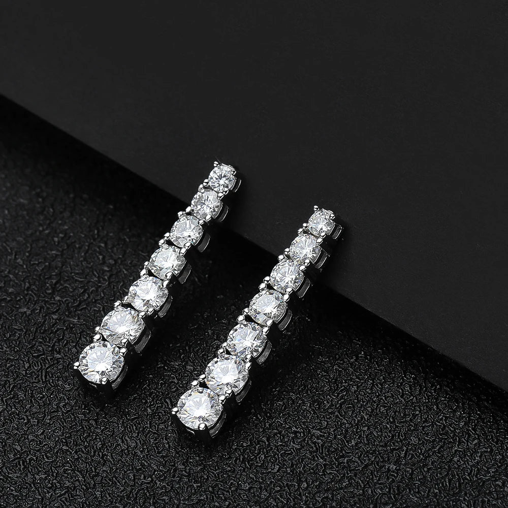<tc>Hangende Moissaniet Oorbellen van S925 Sterling Zilver</tc>