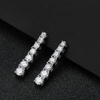 <tc>Hangende Moissaniet Oorbellen van S925 Sterling Zilver</tc>