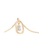 18K vergulde ketting met hanger met A-Z-letter in 925 zilver