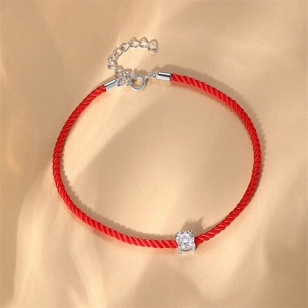<tc>Rode Koord Armband – Moissaniet Glans</tc>