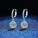 <tc>1ct ronde Moissanite oorbellen in 925 zilver</tc>