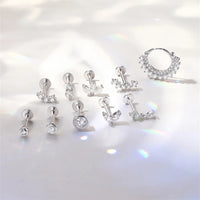 <tc>Plat Achter Moissaniet Oorbellen van 925 Sterling Zilver</tc>