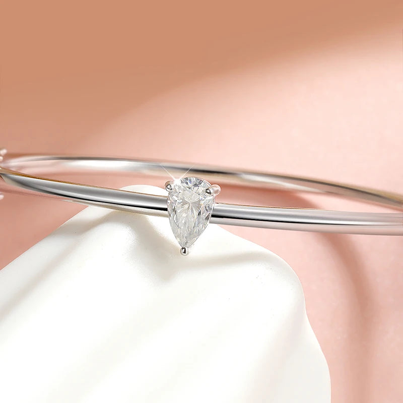 <tc>Pear Moissanite damesarmband, 925 sterling zilver</tc>