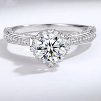 <tc>Knoopring van S925 Sterling Zilver met 1ct Moissaniet</tc>