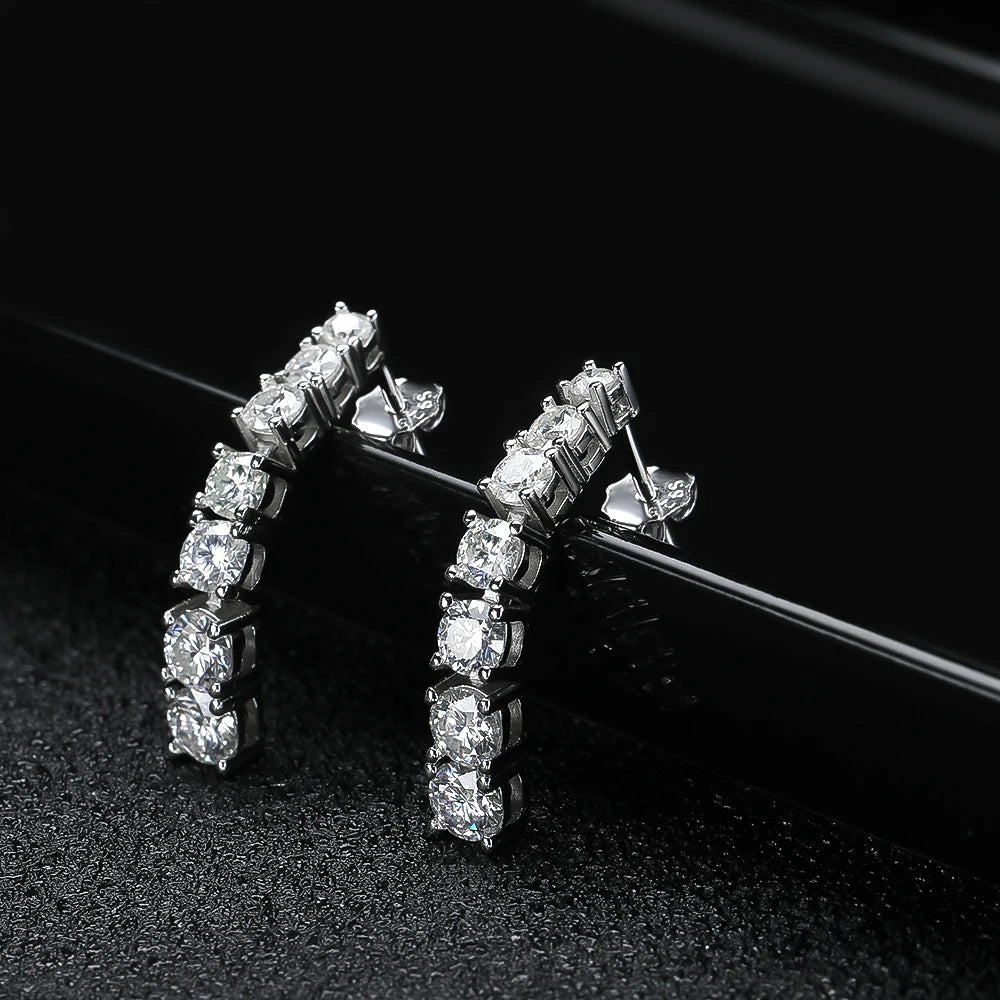<tc>Hangende Moissaniet Oorbellen van S925 Sterling Zilver</tc>