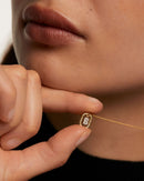 18K vergulde ketting met hanger met A-Z-letter in 925 zilver