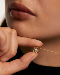 18K vergulde ketting met hanger met A-Z-letter in 925 zilver