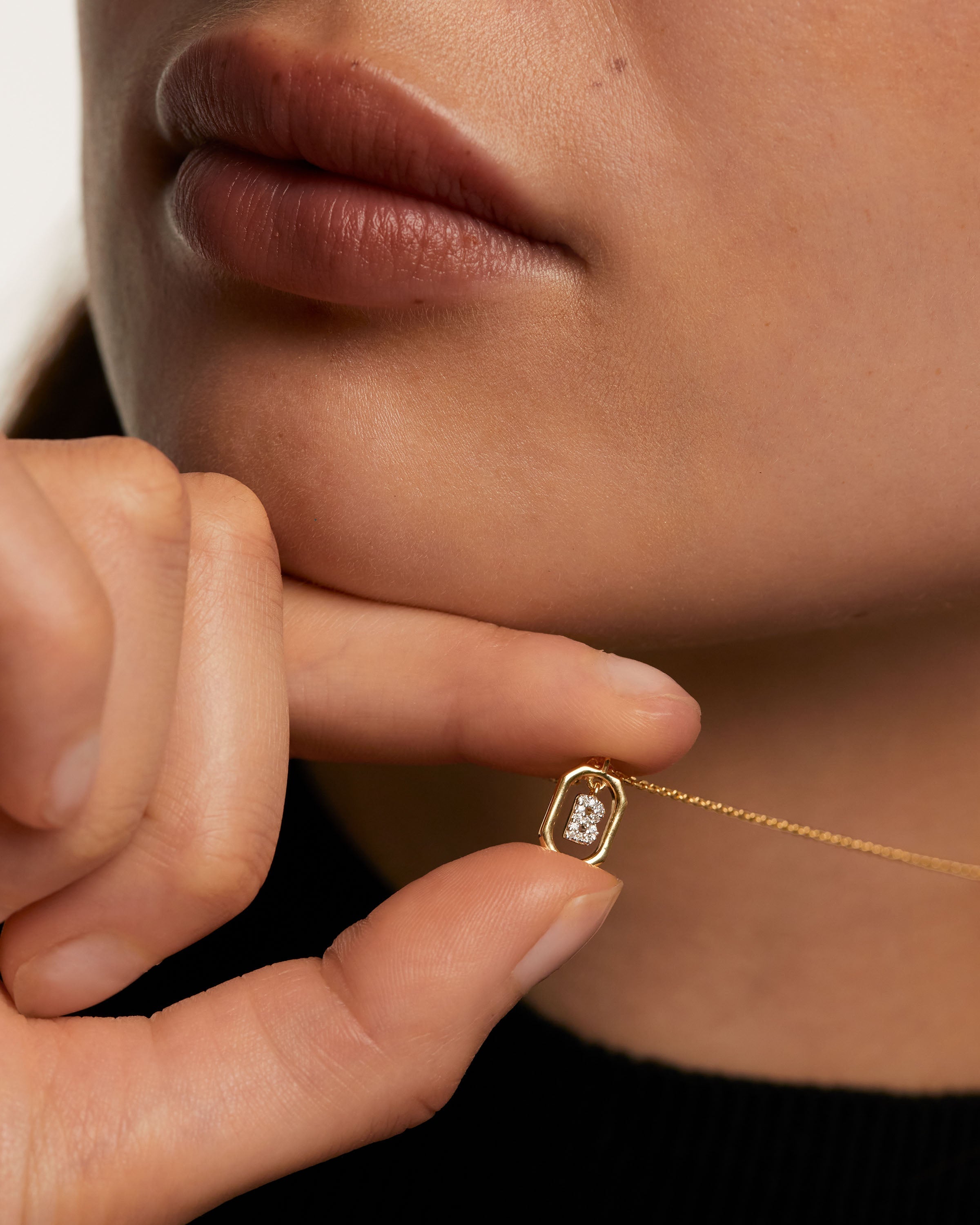 18K vergulde ketting met hanger met A-Z-letter in 925 zilver