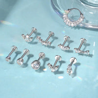 <tc>Plat Achter Moissaniet Oorbellen van 925 Sterling Zilver</tc>