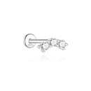 <tc>Plat Achter Moissaniet Oorbellen van 925 Sterling Zilver</tc>