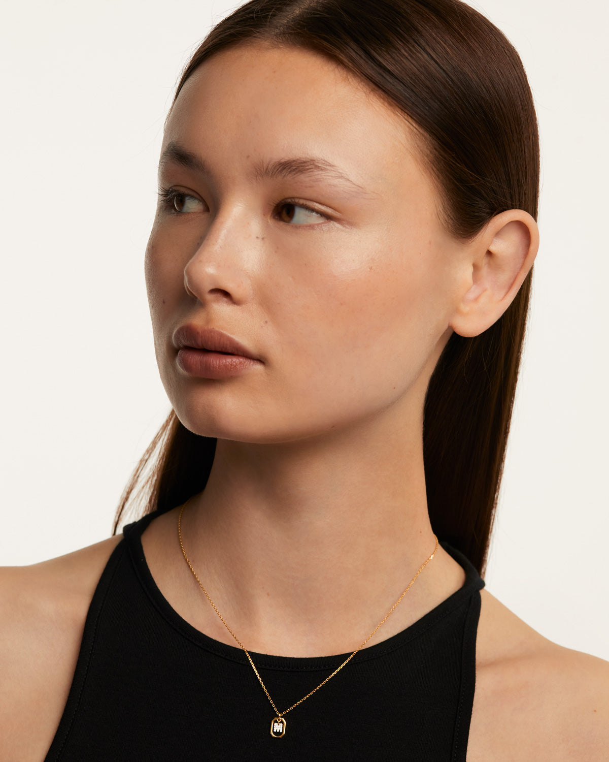 18K vergulde ketting met hanger met A-Z-letter in 925 zilver