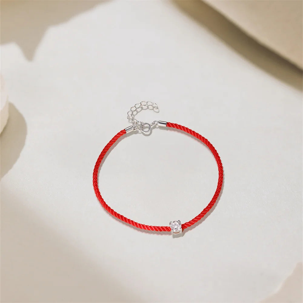<tc>Rode Koord Armband – Moissaniet Glans</tc>
