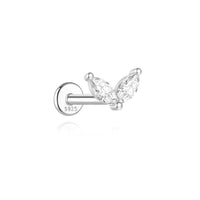 <tc>Plat Achter Moissaniet Oorbellen van 925 Sterling Zilver</tc>