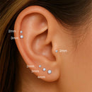 <tc>Plat Achter Moissaniet Oorbellen van 925 Sterling Zilver</tc>
