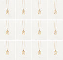 18K vergulde ketting met hanger met A-Z-letter in 925 zilver