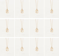 18K vergulde ketting met hanger met A-Z-letter in 925 zilver
