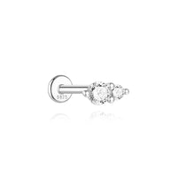<tc>Plat Achter Moissaniet Oorbellen van 925 Sterling Zilver</tc>