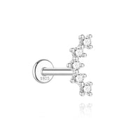 <tc>Plat Achter Moissaniet Oorbellen van 925 Sterling Zilver</tc>