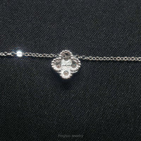 <tc>Klaver Moissaniet Halsketting in 925 Zilver</tc>