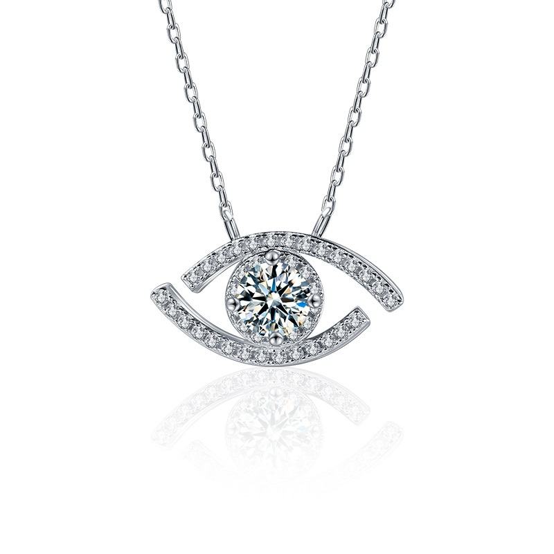 Moissanite Waking Eye-hangerketting in 925 zilver