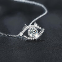 Moissanite Waking Eye-hangerketting in 925 zilver