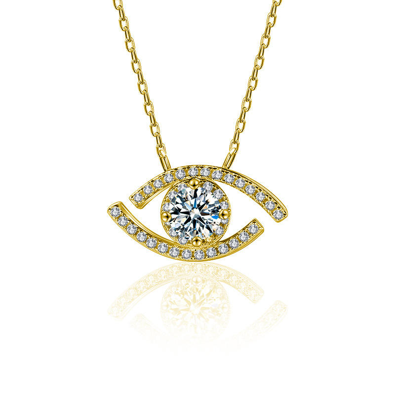 Moissanite Waking Eye-hangerketting in 925 zilver