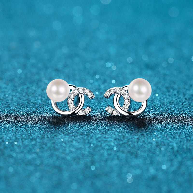 <tc>Parels & Moissaniet Oorbellen in 925 Zilver</tc>