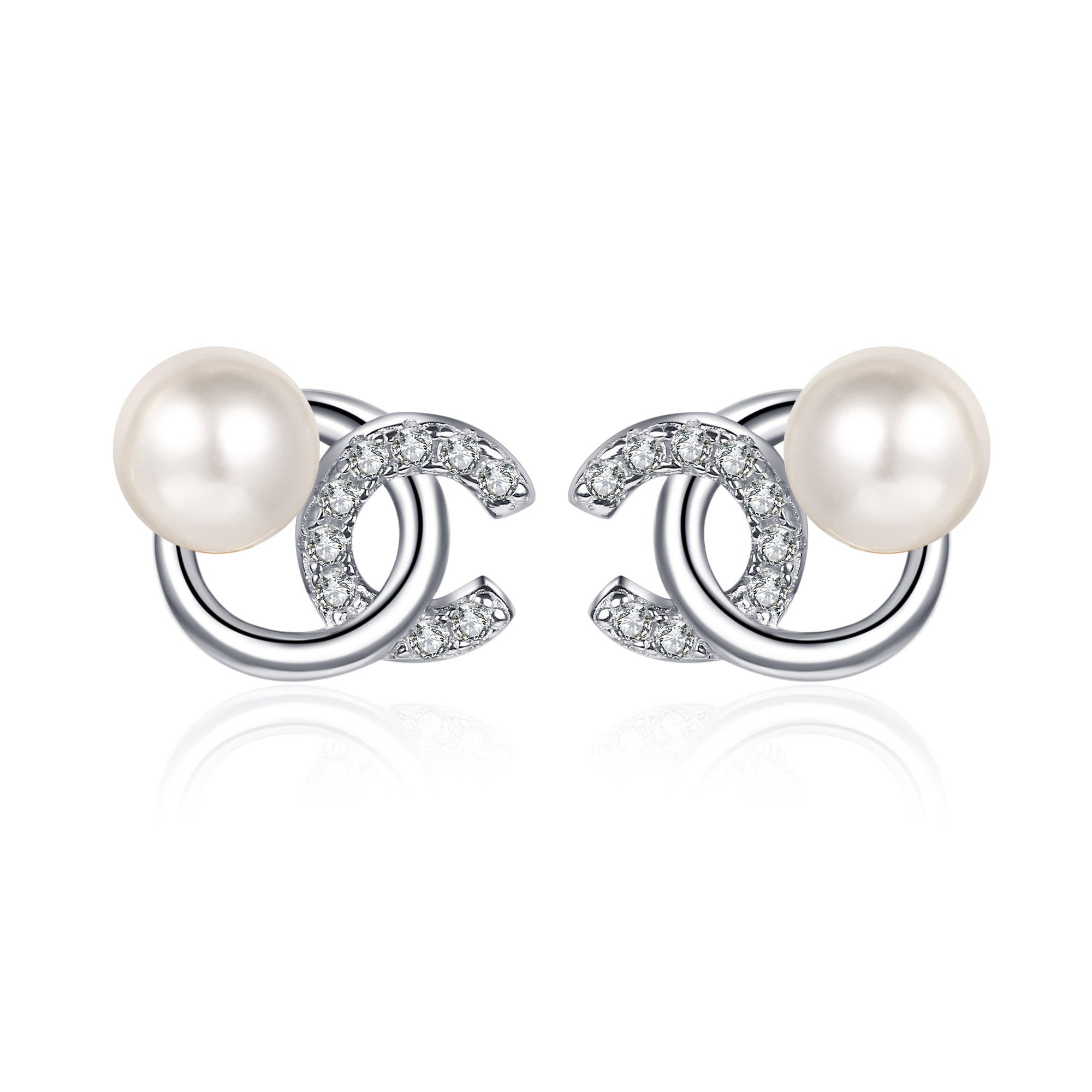 <tc>Parels & Moissaniet Oorbellen in 925 Zilver</tc>