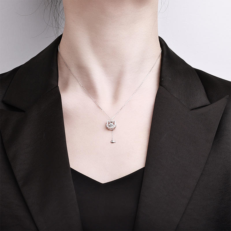 <tc>Halsketting met Hanger Minou & Waterparel in 925 Zilver met Moissaniet</tc>