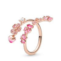 <tc>Delicate Bloemring met Roze en Witte Zirkonia</tc>