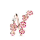 <tc>Delicate Bloemring met Roze en Witte Zirkonia</tc>