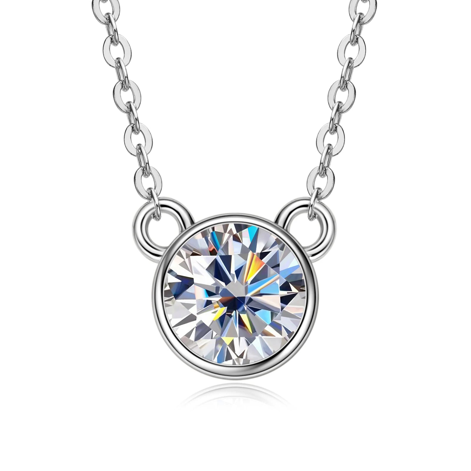 <tc>S925 Sterling Zilveren Halsketting met Ingelegde Moissaniet</tc>