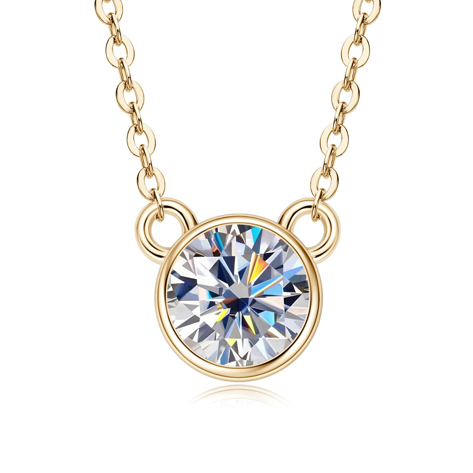 <tc>S925 Sterling Zilveren Halsketting met Ingelegde Moissaniet</tc>