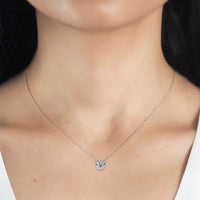 <tc>S925 Sterling Zilveren Halsketting met Ingelegde Moissaniet</tc>