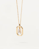 18K vergulde ketting met hanger met A-Z-letter in 925 zilver