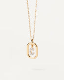 18K vergulde ketting met hanger met A-Z-letter in 925 zilver