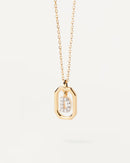 18K vergulde ketting met hanger met A-Z-letter in 925 zilver