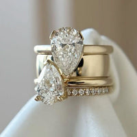 Vintage Dual Zirconia Drop Ring