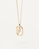 18K vergulde ketting met hanger met A-Z-letter in 925 zilver