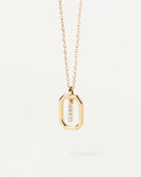18K vergulde ketting met hanger met A-Z-letter in 925 zilver
