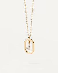 18K vergulde ketting met hanger met A-Z-letter in 925 zilver