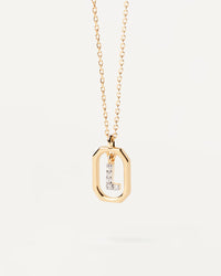 18K vergulde ketting met hanger met A-Z-letter in 925 zilver