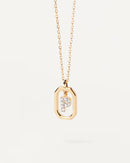 18K vergulde ketting met hanger met A-Z-letter in 925 zilver