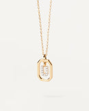 18K vergulde ketting met hanger met A-Z-letter in 925 zilver