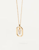 18K vergulde ketting met hanger met A-Z-letter in 925 zilver
