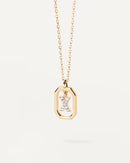 18K vergulde ketting met hanger met A-Z-letter in 925 zilver
