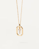 18K vergulde ketting met hanger met A-Z-letter in 925 zilver